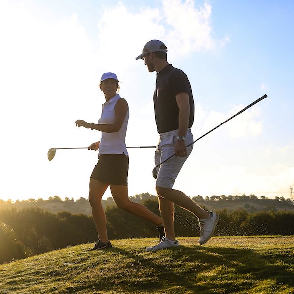 Couple golfing on Las Colinas Golf, Costa Blanca, Spain