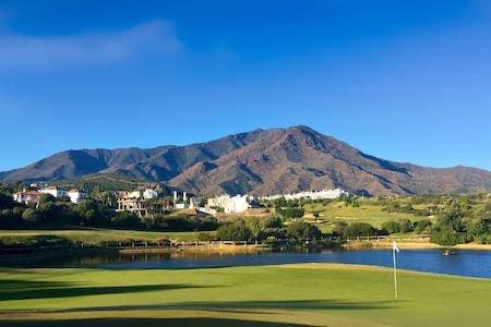 View to the mountains from the 5th hole on Valle Romano Golf