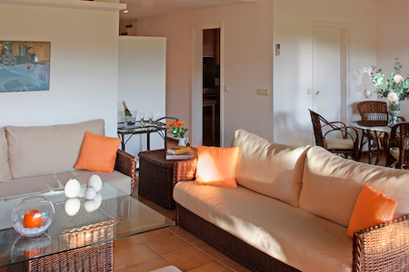 Living/dining room in a villa at La Costa Resort