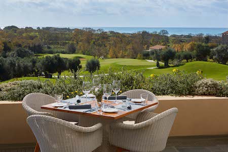 iew of the golf course from the Flame Restaurant at Westin Costa Navarino