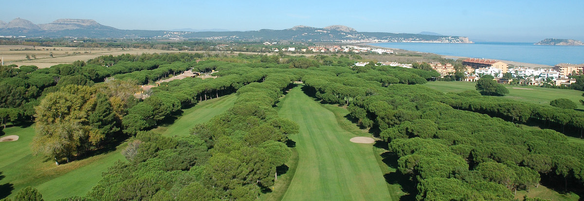 Aerial view of Golf de Pals to the Mediterranean