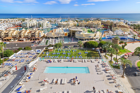 Aerial view from Hotel Alay to the Mediterranean