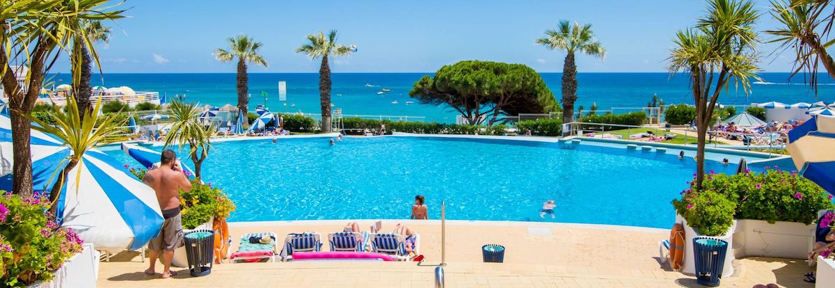  Pool area with sea view at Grand Muthu Oura View Beach Clu