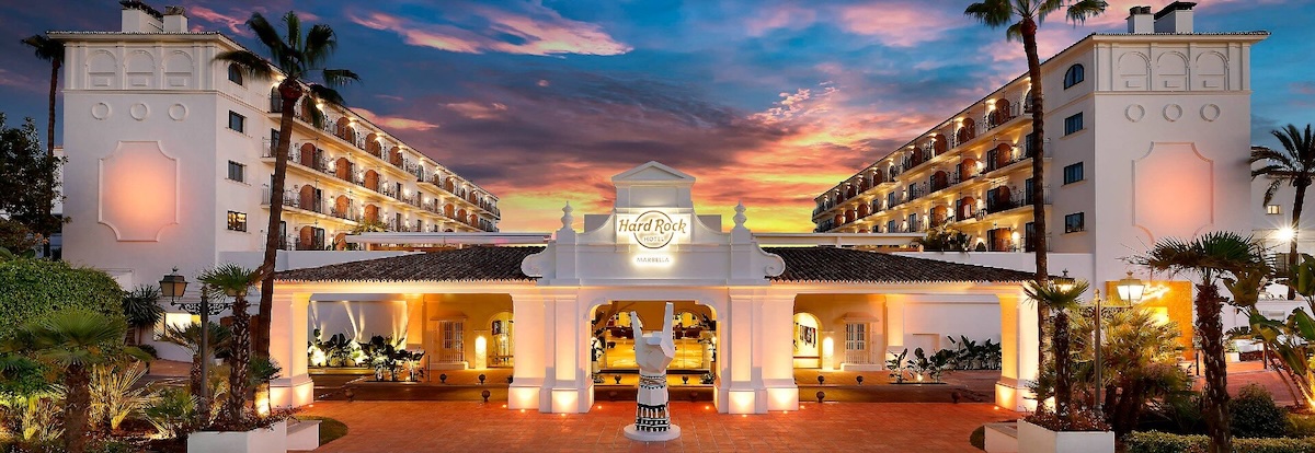 Entrance way to the Hard Rock Hotel Marbella