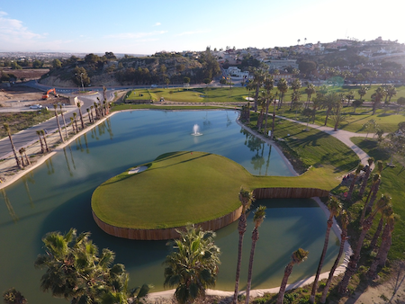 The 16th hole at La Marquesa Golf is an exact replica of the 17th at Sawgrass
