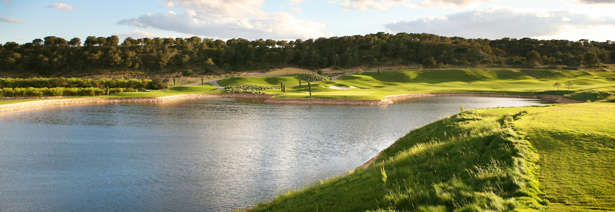 Water hazard on the 15th hole at Las Colinas Golf Club