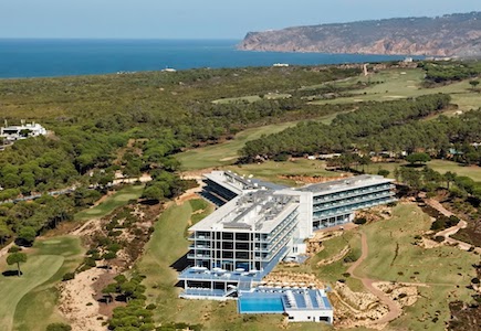 Aerial view to the sea of the Oitavos Hotel