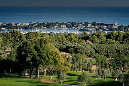 View to the Mediterranean from Vall d'Or Golf